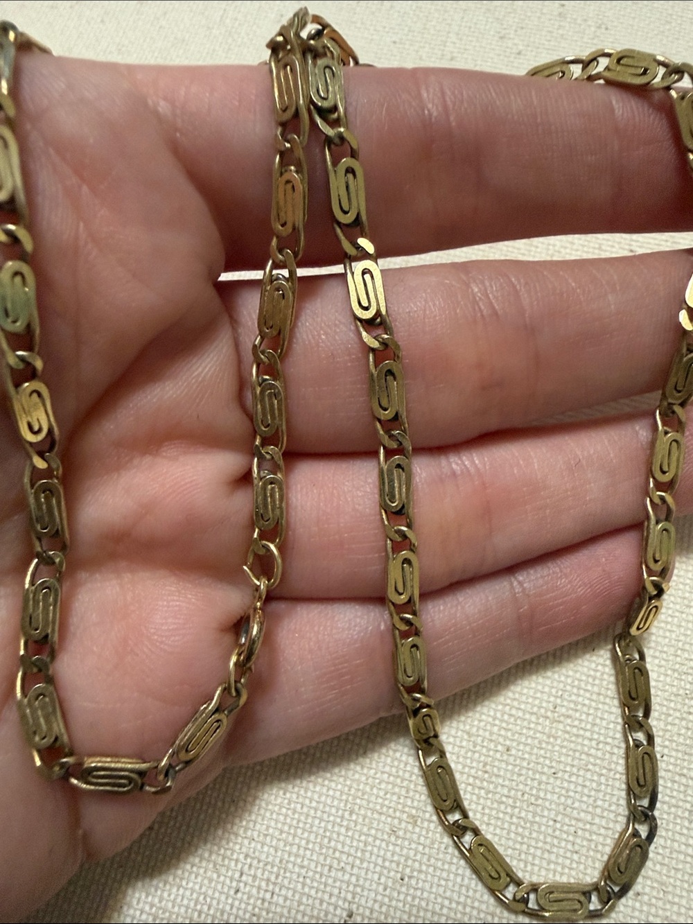 Sterling Silver 925 Gold Toned Link Necklace 17’ inch - Picture 2 of 10